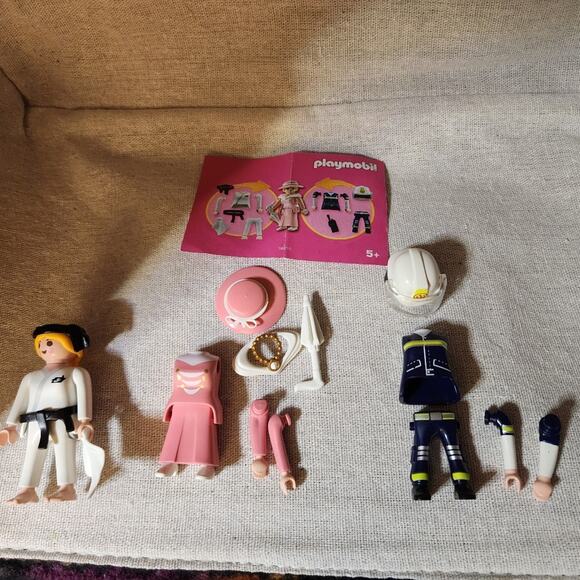 Playmobile 3 in 1 Girl figure Karate Fire fighter Victorian woman 9855 - Picture 2 of 5